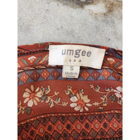 Boutique Umgee USA Patchwork Boho Kimono Hippie Stevie Nicks Gypsy Festival S - Picture 8 of 9